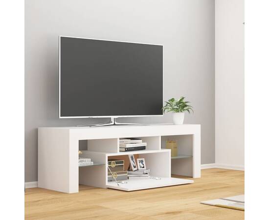 Comodă tv cu lumini led, alb, 120x35x40 cm, 3 image