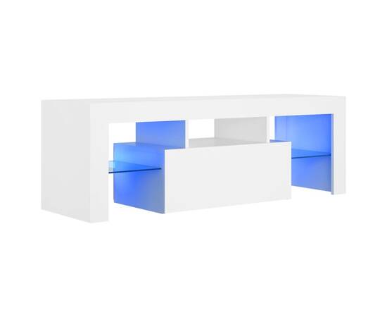 Comodă tv cu lumini led, alb, 120x35x40 cm, 2 image