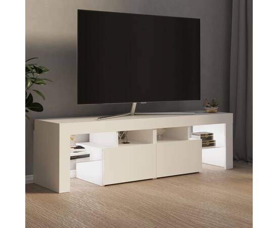 Comodă tv cu lumini led, alb, 140x35x40 cm, 3 image