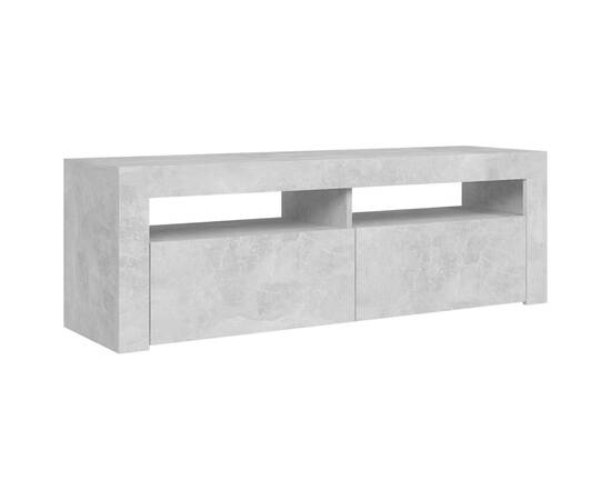 Comodă tv cu lumini led, gri beton, 120x35x40 cm, 7 image