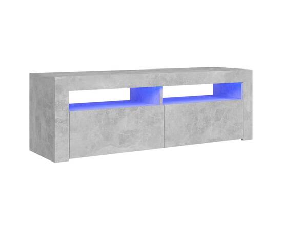 Comodă tv cu lumini led, gri beton, 120x35x40 cm, 2 image