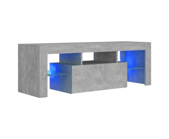 Comodă tv cu lumini led, gri beton, 120x35x40 cm, 2 image