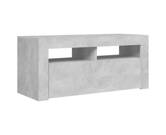 Comodă tv cu lumini led, gri beton, 90x35x40 cm, 7 image