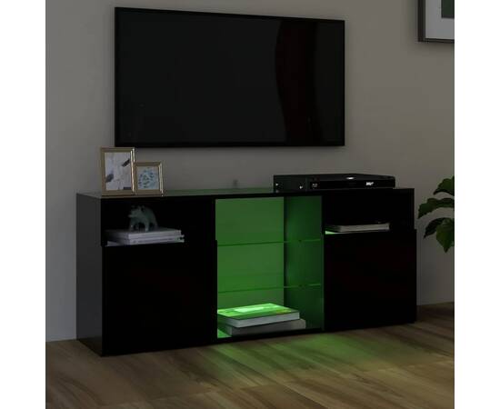 Comodă tv cu lumini led, negru, 120x30x50 cm, 4 image