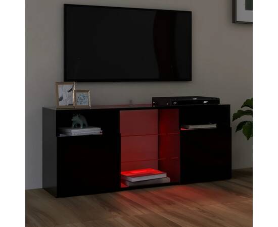 Comodă tv cu lumini led, negru, 120x30x50 cm, 3 image