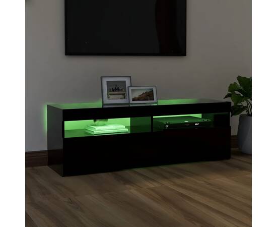 Comodă tv cu lumini led, negru, 120x35x40 cm, 5 image