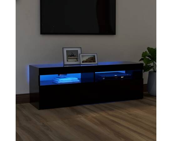 Comodă tv cu lumini led, negru, 120x35x40 cm