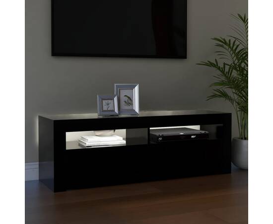 Comodă tv cu lumini led, negru, 120x35x40 cm, 3 image