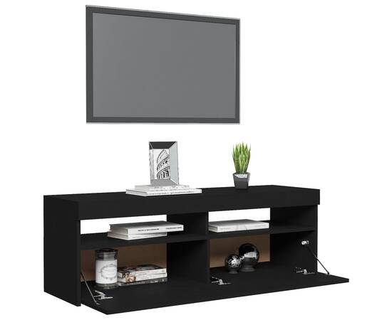 Comodă tv cu lumini led, negru, 120x35x40 cm, 6 image