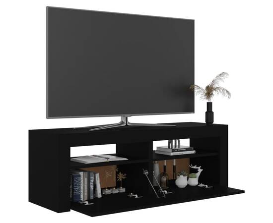 Comodă tv cu lumini led, negru, 120x35x40 cm, 6 image