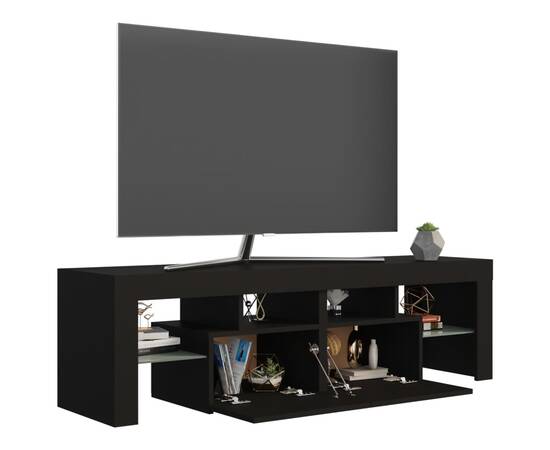 Comodă tv cu lumini led, negru, 140x35x40 cm, 6 image