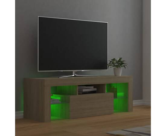 Comodă tv cu lumini led, stejar sonoma, 120x35x40 cm, 5 image