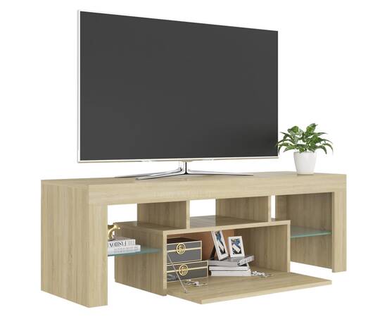 Comodă tv cu lumini led, stejar sonoma, 120x35x40 cm, 3 image