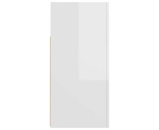 Servantă cu lumini led, alb extralucios, 80x35x75 cm, 10 image
