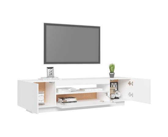 Comodă tv cu lumini led, alb, 160x35x40 cm, 6 image