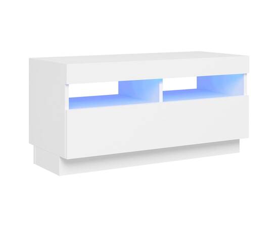 Comodă tv cu lumini led, alb, 80x35x40 cm, 2 image