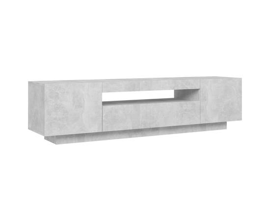 Comodă tv cu lumini led, gri beton, 160x35x40 cm, 7 image