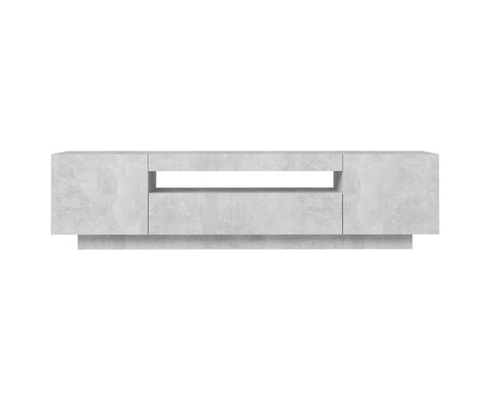 Comodă tv cu lumini led, gri beton, 160x35x40 cm, 8 image