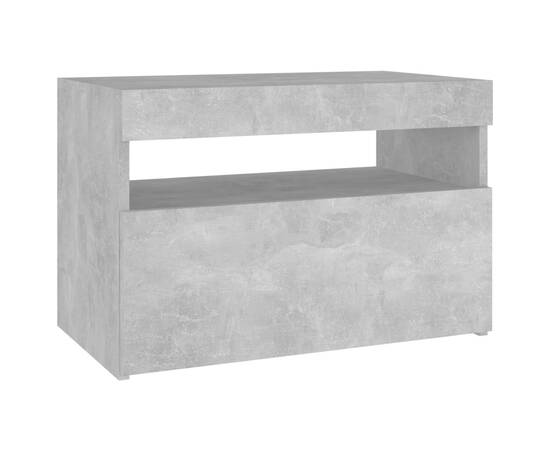 Comodă tv cu lumini led, gri beton, 60x35x40 cm, 9 image