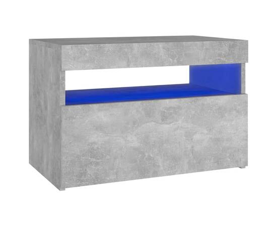 Comodă tv cu lumini led, gri beton, 60x35x40 cm, 2 image