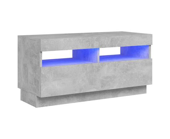 Comodă tv cu lumini led, gri beton, 80x35x40 cm, 2 image