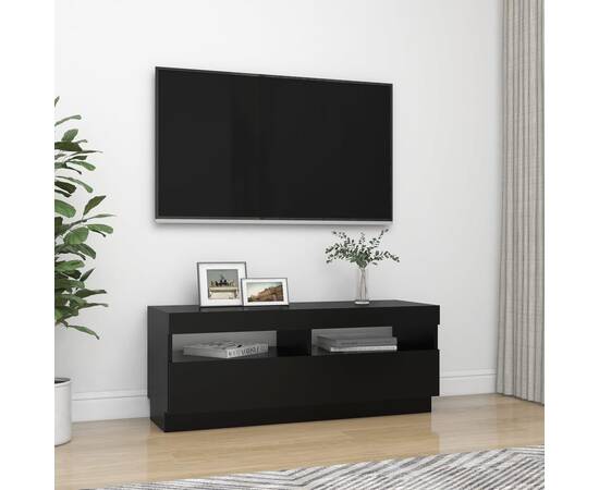 Comodă tv cu lumini led, negru, 100x35x40 cm, 6 image