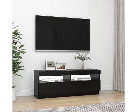 Comodă tv cu lumini led, negru, 100x35x40 cm, 5 image