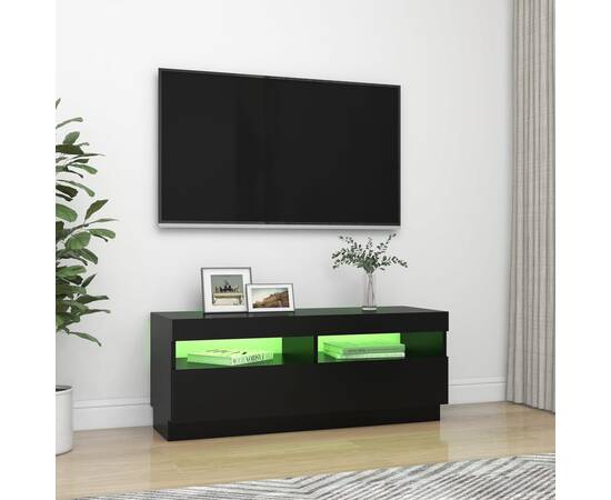 Comodă tv cu lumini led, negru, 100x35x40 cm, 4 image