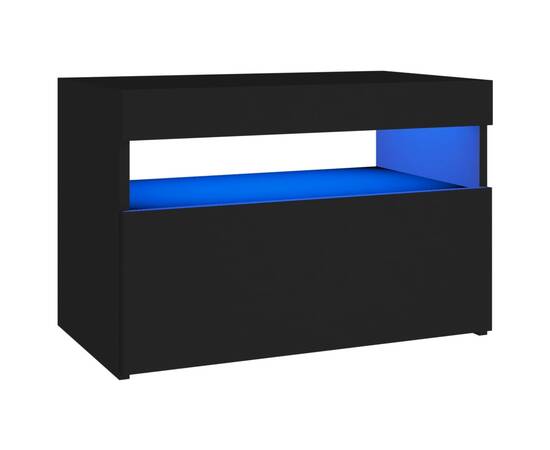 Comodă tv cu lumini led, negru, 60x35x40 cm, 2 image