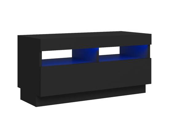 Comodă tv cu lumini led, negru, 80x35x40 cm, 2 image