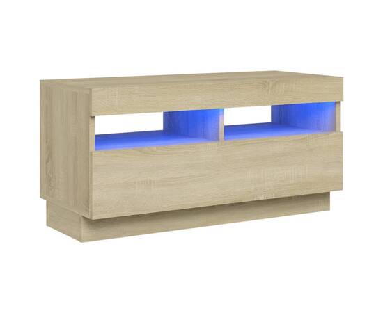 Comodă tv cu lumini led, stejar sonoma, 80x35x40 cm, 2 image