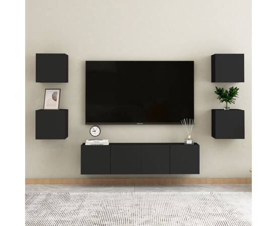 Dulapuri tv montaj pe perete, 2 buc., negru, 30,5x30x30 cm, 6 image