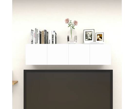 Dulapuri tv montaj perete 4 buc. alb/stejar sonoma 30,5x30x30cm, 4 image