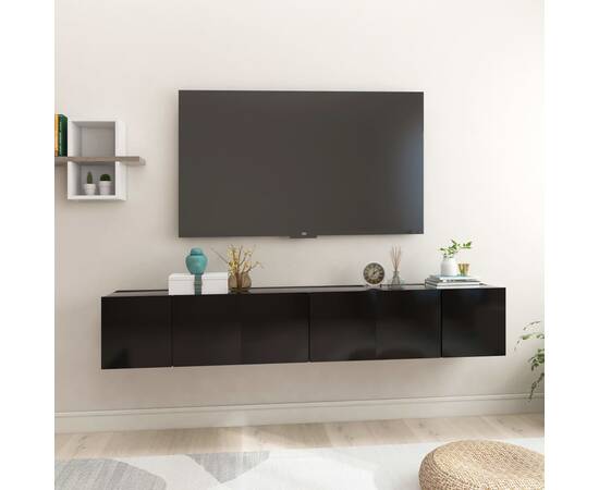 Dulapuri tv suspendate, 3 buc., negru, 60x30x30 cm