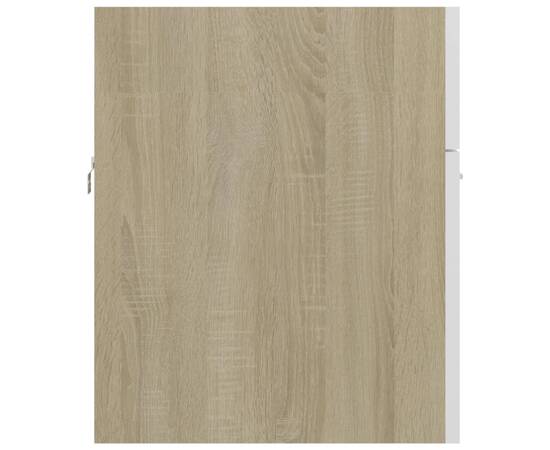 Dulap de chiuvetă, alb și stejar sonoma, 80x38,5x46 cm, pal, 6 image