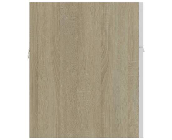 Dulap de chiuvetă, alb și stejar sonoma, 90x38,5x46 cm, pal, 6 image