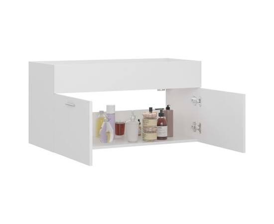 Dulap de chiuvetă, alb, 90x38,5x46 cm, pal, 4 image