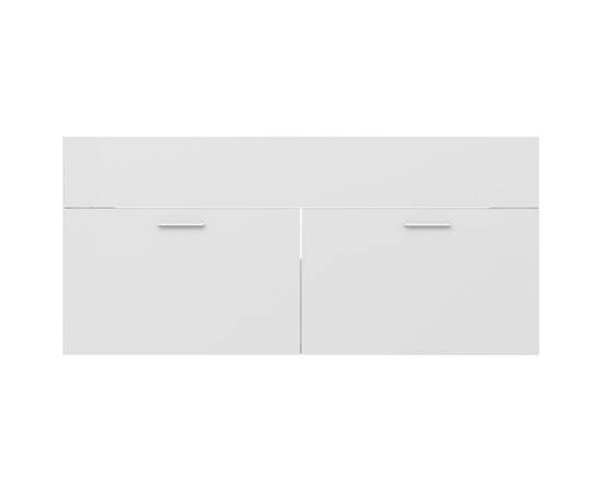 Dulap de chiuvetă, alb extralucios, 100x38,5x46 cm, pal, 5 image