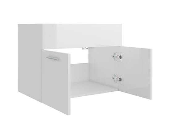 Dulap de chiuvetă, alb extralucios, 60x38,5x46 cm, pal, 7 image