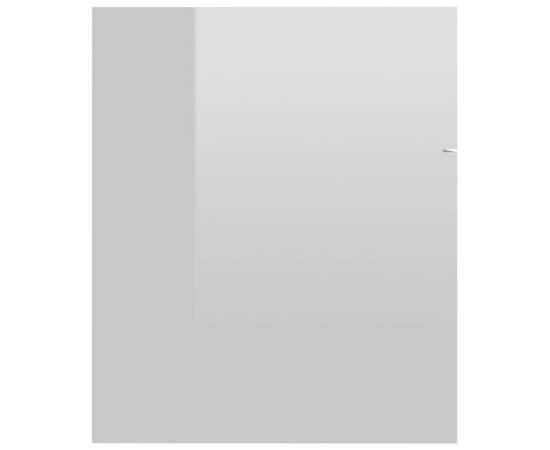 Dulap de chiuvetă, alb extralucios, 60x38,5x46 cm, pal, 6 image