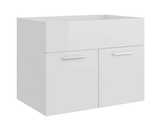 Dulap de chiuvetă, alb extralucios, 60x38,5x46 cm, pal, 2 image
