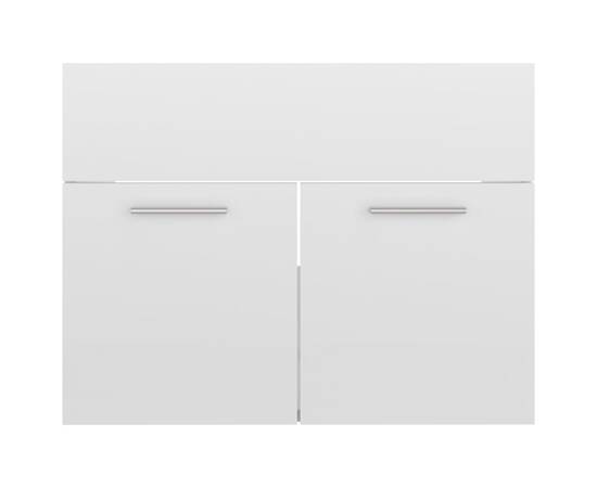 Dulap de chiuvetă, alb extralucios, 60x38,5x46 cm, pal, 5 image