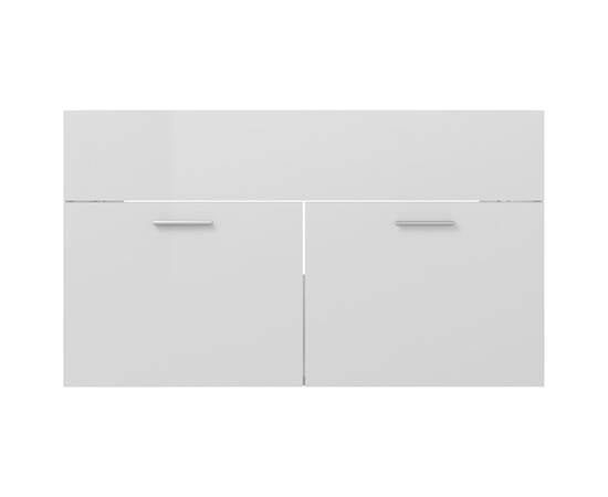 Dulap de chiuvetă, alb extralucios, 80x38,5x46 cm, pal, 5 image