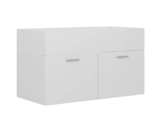 Dulap de chiuvetă, alb extralucios, 80x38,5x46 cm, pal, 2 image