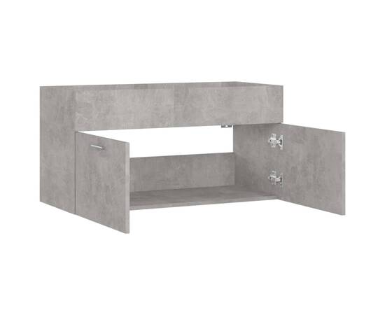 Dulap de chiuvetă, gri beton, 90x38,5x46 cm, pal, 7 image