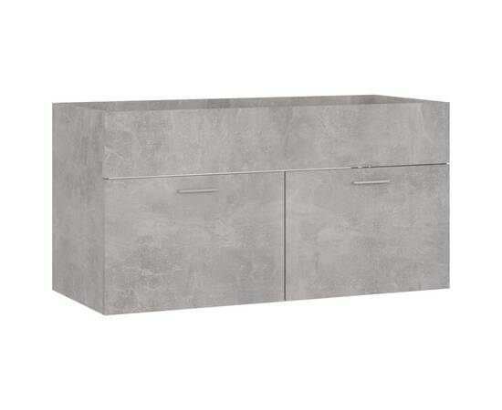 Dulap de chiuvetă, gri beton, 90x38,5x46 cm, pal, 2 image