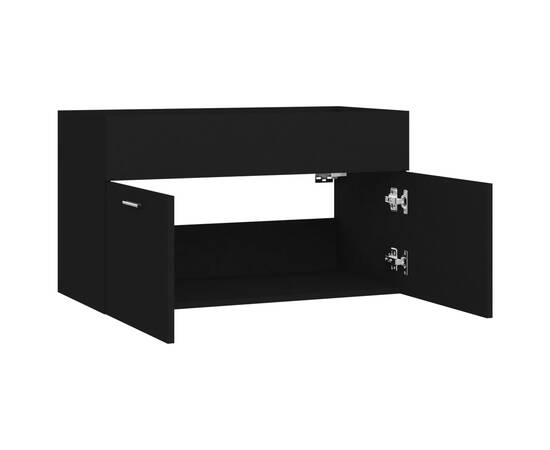 Dulap de chiuvetă, negru, 80x38,5x46 cm, pal, 7 image