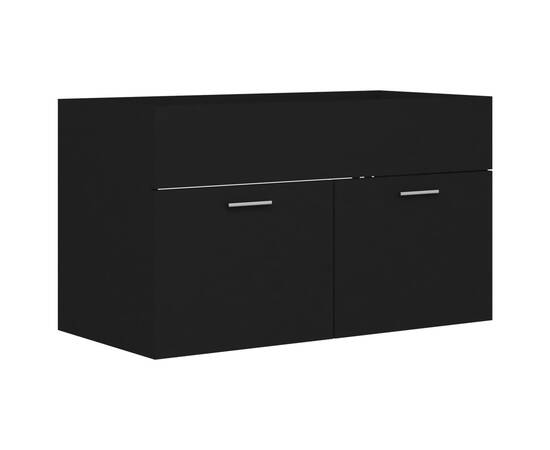 Dulap de chiuvetă, negru, 80x38,5x46 cm, pal, 2 image