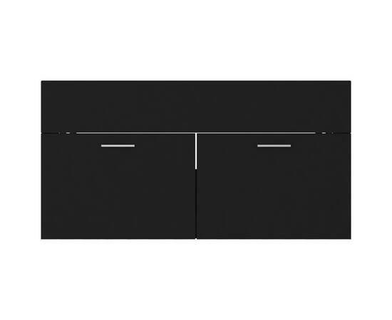 Dulap de chiuvetă, negru, 90x38,5x46 cm, pal, 5 image