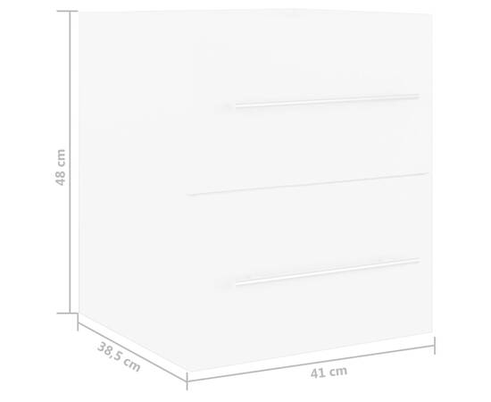Dulap pentru chiuvetă, alb, 41x38,5x48 cm, pal, 7 image